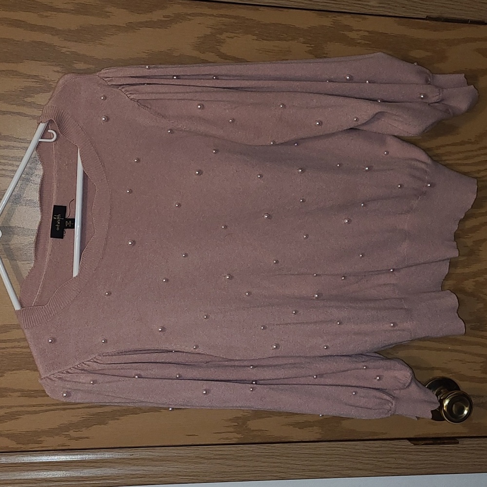 Mauve sweater with Pearls, Large